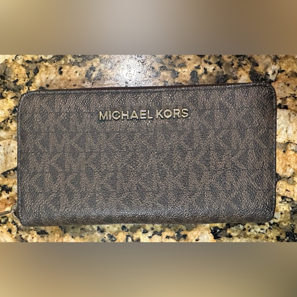 Michael Kors Dark Brown Logo Wallet